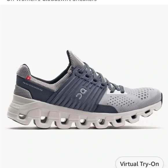 On Cloud Men's Cloudswift Running Sneakers, Gray/Dark Gray, Size 10.5 - Picture 2 of 12